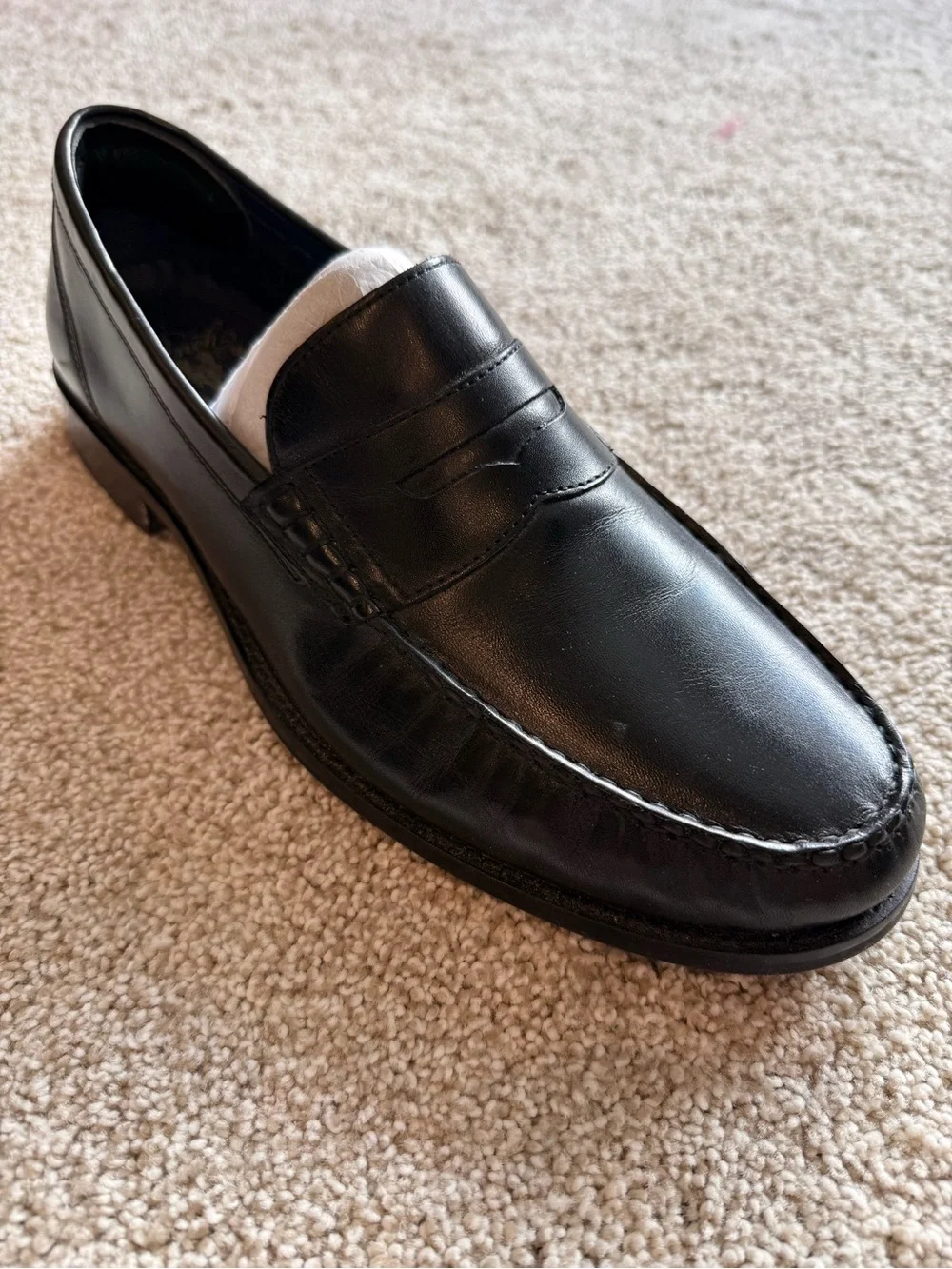 Pinch Maine Classic Black Leather Penny Loafers - Men's